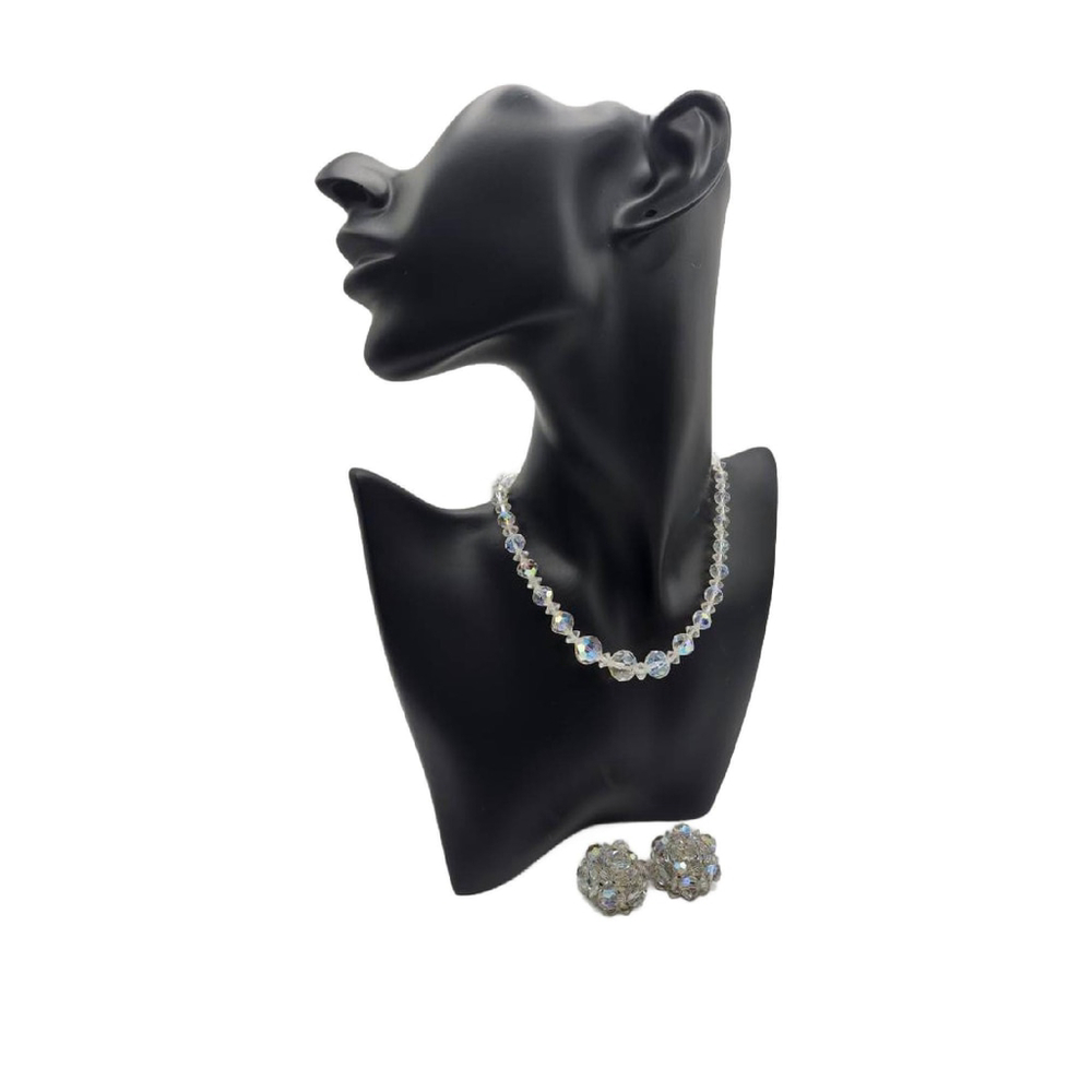 Vintage Aurora Borealis Choker Necklace and Earring Set - Picture 10 of 10